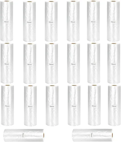 Vista 11 de Immuson Bolsa de plástico de 12 x 20 pulgadas en rollo para almacenamiento de alimentos, bolsa de plástico transparente para frutas, verduras, pan