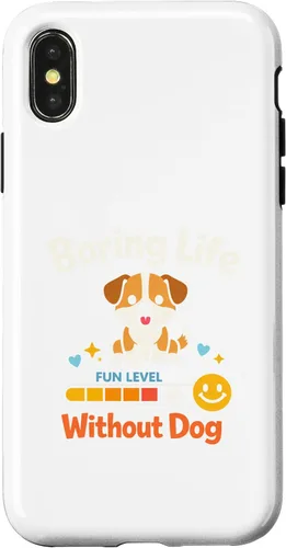 Vista 5 de Boring Life Without Dog Funny for Man Woman Kids Case for iPhone 16