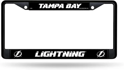 Vista 22 de Rico Industries NHL Hockey Anaheim Ducks - Marco cromado negro con insertos de plástico, 12 x 6 pulgadas, accesorio para automóvil o camión
