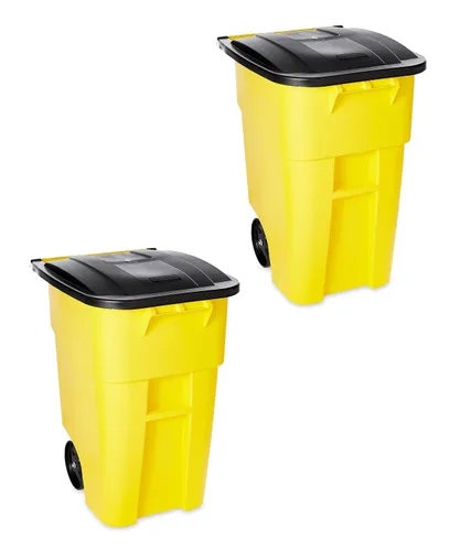Vista 18 de Rubbermaid Commercial Products - Papelera con ruedas para reciclaje Fg9W2773Blue Brute Rollout