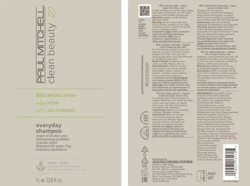 Vista 6 de Paul Mitchell Clean Beauty - Champú diario, aumenta el brillo, añade cuerpo, para todo tipo de cabello