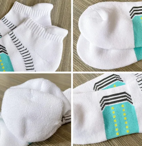 Vista 6 de Calcetines tobilleros acolchados para mujer, cómodos, antiampollas, 5 pares