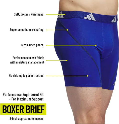 Vista 2 de adidas Calzoncillos tipo bóxer de malla de rendimiento para hombre (paquete de 3) diseñados para deportes activos con comodidad durante todo el día