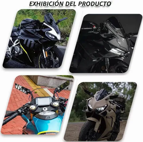 Vista 7 de Espejos de motocicleta de carreras, ala aerodinámica modificada, espejos laterales giratorios ajustables con amplio ángulo de visión para Honda