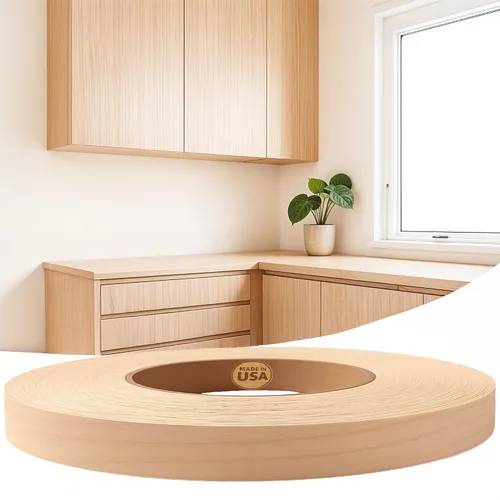 Vista 8 de Edge Supply Birch Rollo de 1-1/2 pulgadas x 25 pies – Cinta de chapa de madera prepegada para planchar – Cinta de borde de chapa de madera