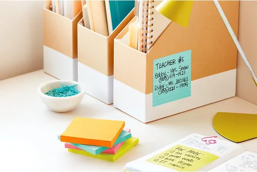 Vista 12 de Post-it Notas súper adhesivas, 6 blocs de notas adhesivas forradas, 4 x 4 pulgadas, suministros escolares, productos de oficina, 2 veces más poder