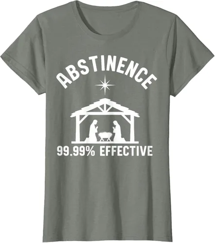 Vista 16 de Abstinence 99.99 Percent Effective Nativity Christmas Joke T-Shirt