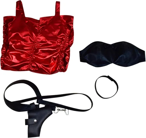 Vista 3 de Ada Wong - Disfraz de cosplay para mujer disfraz de Halloween vestido rojo