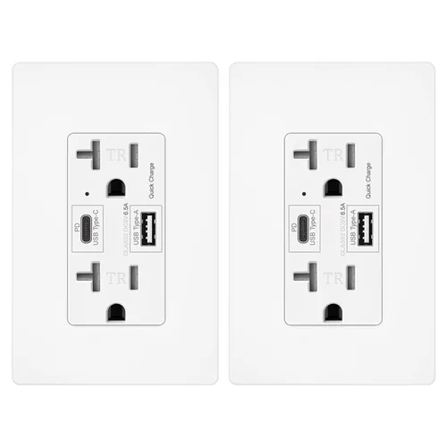 Vista 9 de Micmi Toma USB C + A PD de 65 W GaN + receptáculo de entrega de energía de 6.5 A con puertos tipo A y tipo C, 125 voltios resistente a