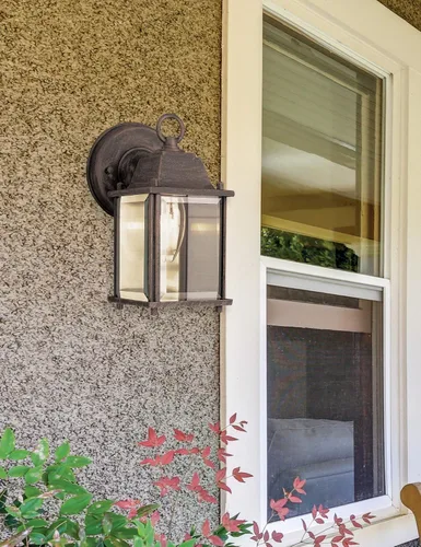 Vista 4 de Farol de pared para exteriores Trans Globe Lighting, 1 luz, 8 pulgadas, 40455 RT, 60watts, 120 volts Herrumbre