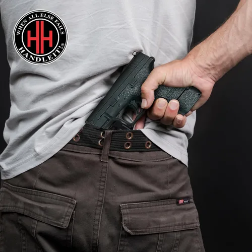 Vista 5 de Handleitgrips Cinta de agarre para pistola compatible con Springfield XD 9/40 Sub Compact - Cinta de agarre de goma texturizada negra, fácil