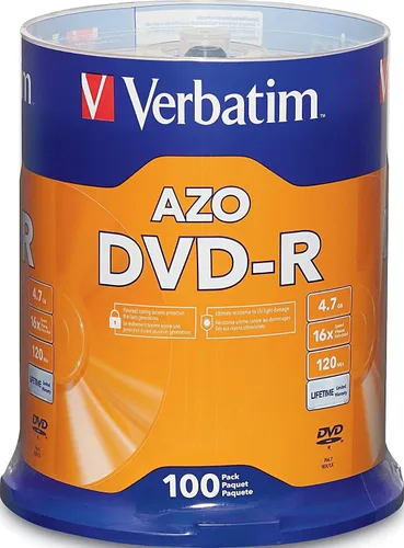 Vista 9 de Verbatim DVD-R Discos en Blanco AZO Dye 4.7GB 16X Disco Grabable - Paquete de 10 Envase Plateado