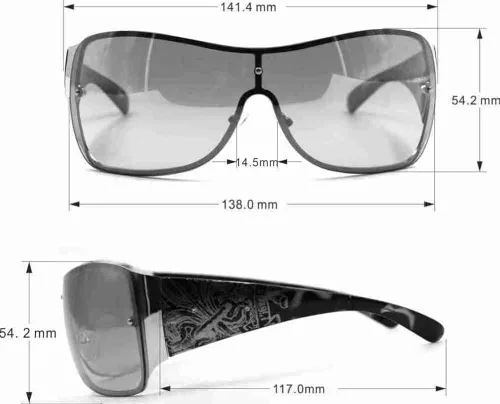 Vista 5 de Southpole 1024sp Women's Metal Uv Protective Rectangular Shield Sunglasses. Cool Gifts for Her, 138 Mm
