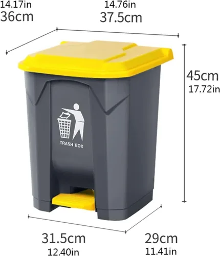 Vista 2 de Garbage bin Kitchen Trash Can Trash Bin,Garbage Container ?with Lid,for Indoor, Outdoor or Commercial Use, 6.6 Gallon Trash Can,Gris