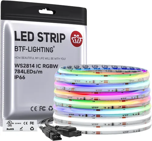Vista 17 de BTF-LIGHTING Tira LED FCOB COB WS2814 IC RGBW 6000K Flexible de Alta Densidad con Efecto de Persecución de Color Uniforme 3m DC24V 896LED/m 16IC/m