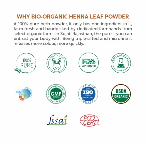 Vista 7 de Indus Valley Polvo de hoja de henna 100% orgánico, 17.64 oz
