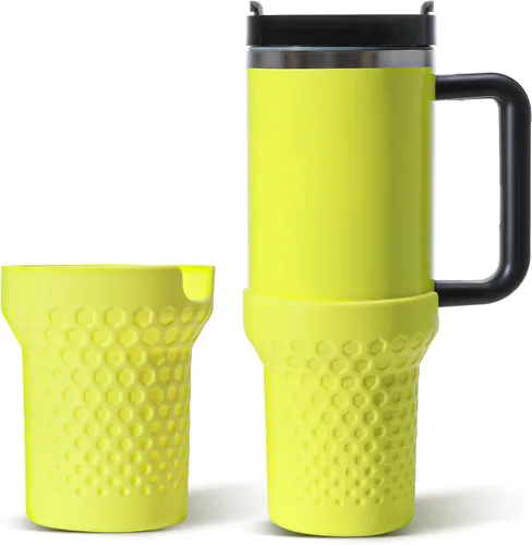 Vista 7 de Thxbag Botas de silicona para Stanley Cup 30 oz/20 onzas Quencher, funda de bota color crema para botas con accesorios Stanley H2.0 y Quencher