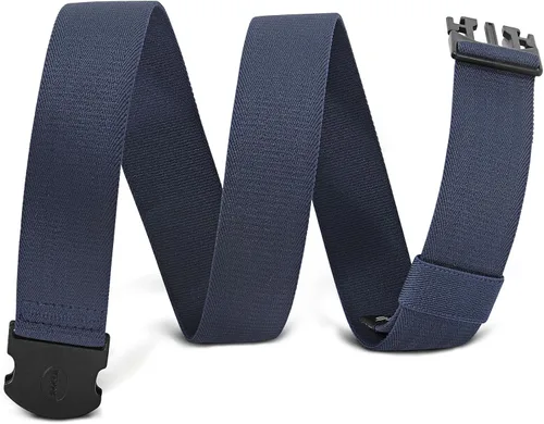 Vista 11 de WHIPPY Cinturón elástico unisex para hombre con hebilla no metálica, cinturón ajustable
