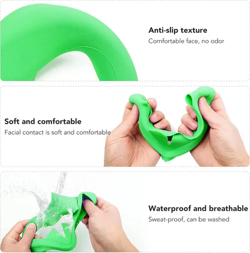 Vista 2 de HUIUKE Touch Controller Grip Cover for Quest 2 with Silicone VR Face Cover Pad and Lens Cover, 3 in 1 Silicone Cover Set for Quest 2, Quest 2