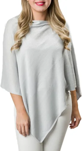 Vista 5 de Top It Off Elsa - Poncho de bambú para mujer, de punto fino, de lujo, hecho de bambú 100% natural, pieza de capas para mayor calidez