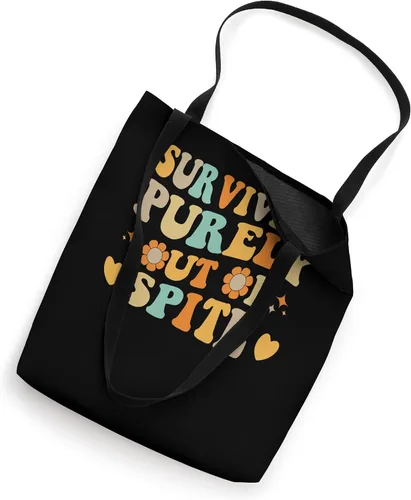 Vista 2 de Surviving Purely Out Of Spite Humorístico Groovy - Bolso de mano para hombres, mujeres y niños