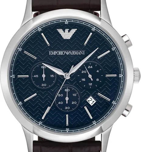 Vista 2 de Emporio Armani de los hombres AR2494Vestido reloj de piel color café