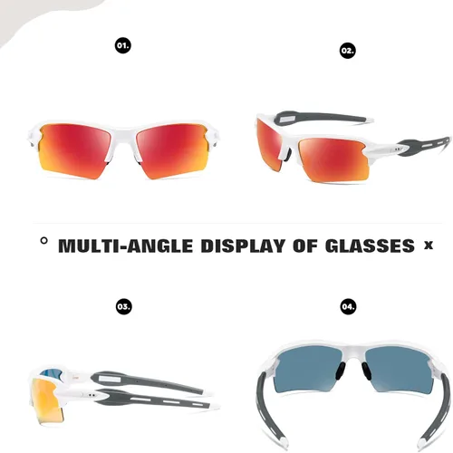 Vista 2 de MASDUN Gafas de sol deportivas polarizadas para hombres y mujeres, lentes de sol de medio marco para equitación, béisbol, pesca, ciclismo, correr