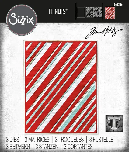 Vista 3 de Sizzix Thinlits 666336 - Juego de troqueles (3 unidades, diseño de rayas escalonadas) de metal para álbumes de recortes, relieve, diario