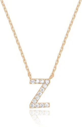 Vista 62 de PAVOI 14K White Gold Plated Cubic Zirconia Initial Necklace Letter Dainty Necklaces for Women