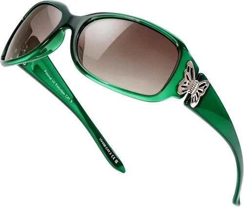 Vista 14 de LVIOE - Lentes de sol polarizadas para mujer, decoración de mariposa a la moda, para conducir y pescar - 99.99% de protección UV