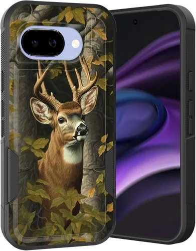 Vista 31 de Funda para Pixel 6A, Híbrida de Doble Capa de Servicio Pesado Resistente a Prueba de Golpes PC Duro + Funda Protectora de Silicona Suave para Google