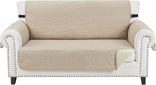 Vista 46 de CUCRAF Funda acolchada antideslizante para sofá, resistente al agua, protector de muebles para sofá de 1 cojín, apto para mascotas, funda de sofá
