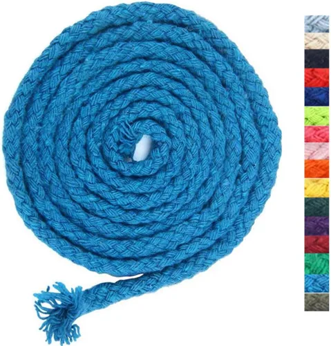Vista 19 de Cuerda de macramé de 5 mm * 295 pies, cuerda de algodón natural de 8 hebras trenzadas para manualidades, hilo de algodón para tejer, para colgar