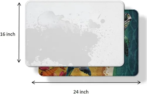 Vista 3 de Erosebridal Alfombras náuticas costeras de baño, tapete de baño con diseño náutico de ancla, tapete de baño antideslizante a rayas de 16 x 24