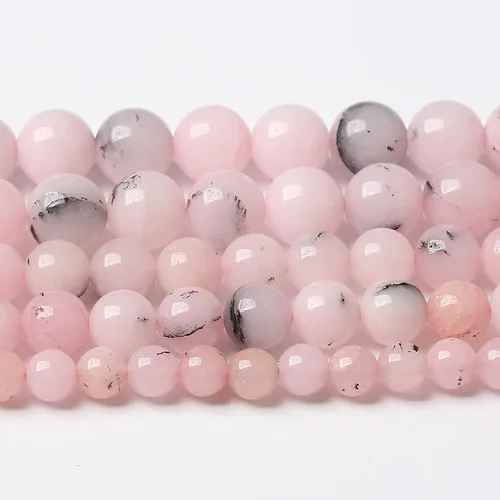 Vista 50 de 36 piezas de cuentas sueltas de espacio de jade de epidoto verde y rojo natural de 10 mm, cuentas redondas para hacer joyas DIY, collares, pulseras