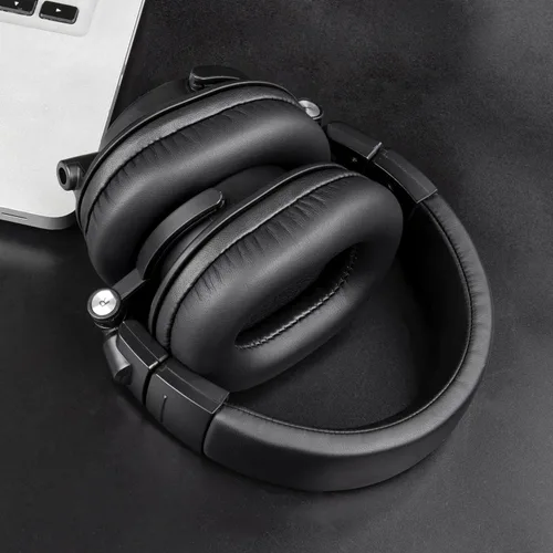 Vista 3 de SOULWIT Almohadillas de repuesto para auriculares de monitor Audio Technica ATH M50X M50XBT M50RD M40X M30X M20X MSR7 SX1, almohadillas con piel