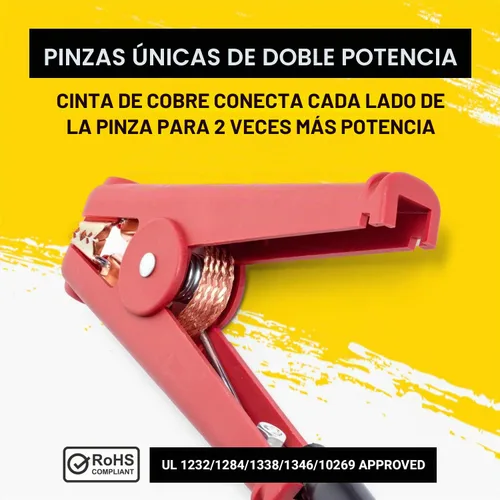 Vista 6 de Spartan Power - Cables de puente de servicio pesado con clips de cocodrilo, cable de alambre de cobre 100% puro, cable de batería de polos positivo
