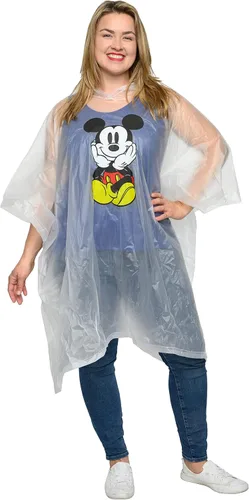 Vista 9 de Disney Mickey Mouse - Poncho de lluvia con capucha estampado unisex para adultos