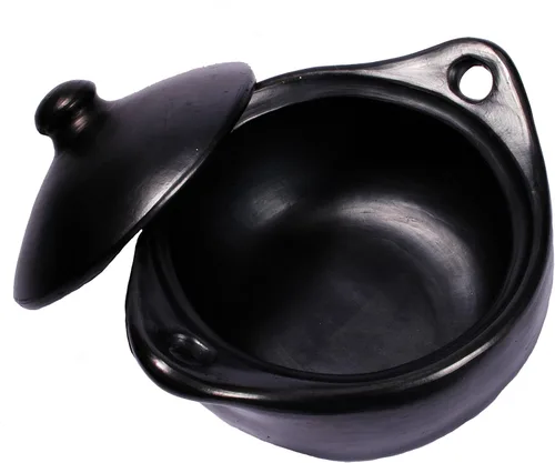 Vista 3 de Ancient Cookware, Olla de arcilla Chamba para guiso, extra pequeña, 1.5 cuartos
