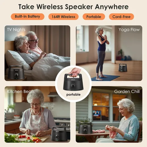 Vista 5 de SIMOLIO Altavoces inalámbricos 621D Plus para TV para personas mayores, altavoces de TV Bluetooth para personas con problemas auditivos, ancianos, 3