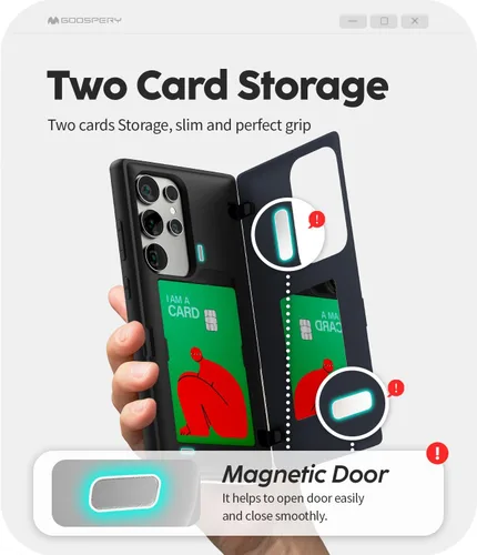 Vista 373 de GOOSPERY Parachoques magnético para puerta compatible con Galaxy S9 Plus, tarjetero tipo billetera con cierre automático por iman, funda protectora