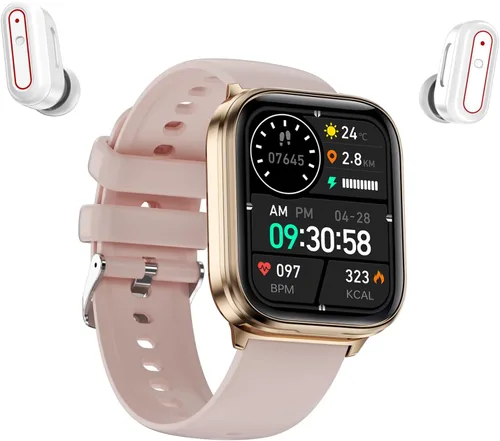 Vista 8 de Tuanzi X8S Reloj inteligente 2 en 1 con audífonos, TWS, Bluetooth, monitor de salud, reloj deportivo, rastreador de actividad (X8S-negro)