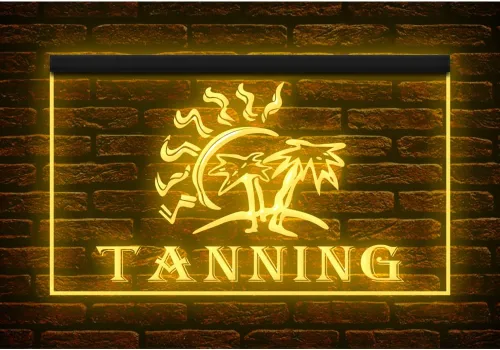 Vista 10 de 160027 Letrero de neón con luz LED para salón de belleza de bronceado (12 x 8 pulgadas, 16 colores por control remoto)