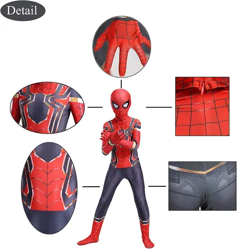 Vista 4 de AODAI Disfraz de superhéroe de Halloween para niños, disfraz de superhéroe para niños