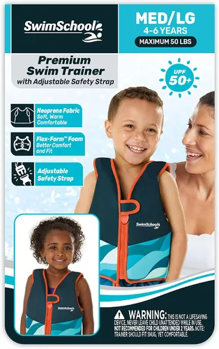 Vista 2 de SwimSchool Chalecos de Entrenamiento de Natación para Niños para Niños Pequeños de 2 a 6 Años – Niños/Niñas – Varios Colores/Estilos – Flotadores