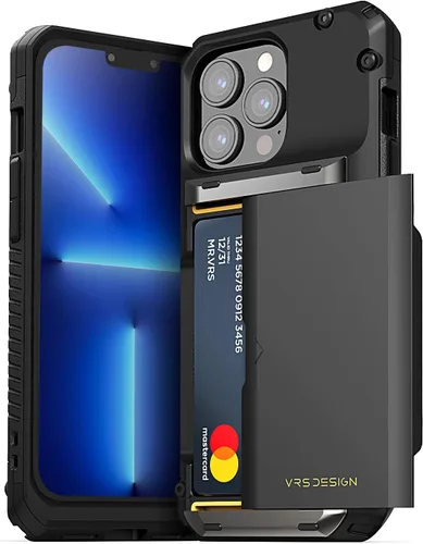 Vista 32 de VRS Design Damda Glide Pro funda compatible con iPhone 12/12 Pro, con espacio para 4 tarjetas, prémium, resistente, tarjetero semiautomático Verde