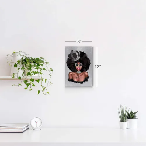 Vista 5 de Arte de pared afroamericano, decoración de pared de arte negro, arte negro afroamericano, arte de pared de niña negra, impresión afroamericana, arte