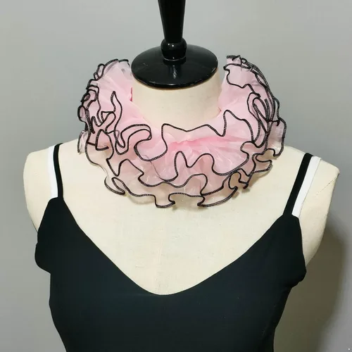 Vista 2 de Aislor Vintage Organza Ruffle Fake Collar Elizabelthan Cuello Ruffle Collar Ensambles Clown Neck Collars
