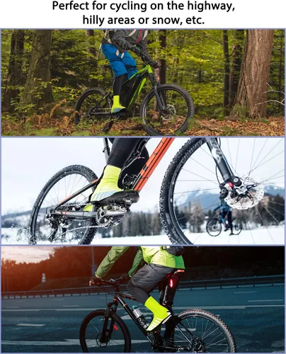 Vista 7 de Sportneer Fundas para zapatos cilíndricos, calentadores térmicos de invierno, cubierta de botas, neopreno impermeable y resistente al viento