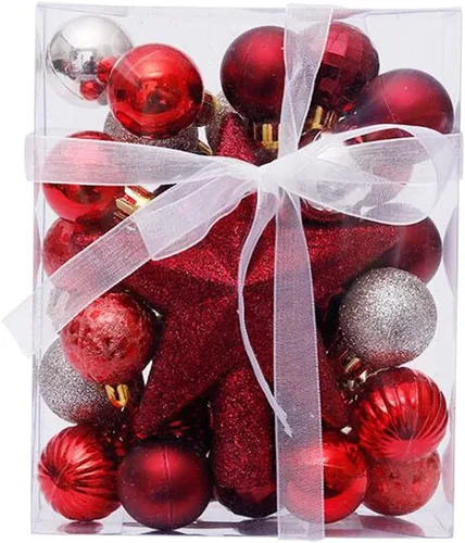 Vista 7 de 30 bolas de Navidad de 1.18 pulgadas para árbol de Navidad, decoración de Navidad inastillable, bolas de árbol de Navidad para decoración de bodas